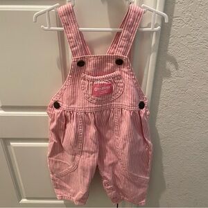 Vintage OshKosh B'gosh Pink Striped Overalls